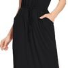 Womens Hide Belly Mid Length Work Casual Dress with Pockets