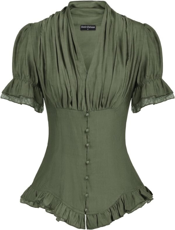 Scarlet Darkness Women's Medieval Shirt with Lace Gothic Shirt