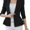 Womens one Button Fashion Blazer Coat Slim Fit Casual Office Jacket Suit