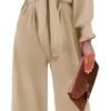 Rompers for Women Dressy Spring Summer Tie Knot Front Sexy V Neck Jumpsuits