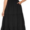 61MbVSUM2TL._AC_SL1500.jpg Womens High Waist A Line Ruffle Swing Long Maxi Skirt with Pockets