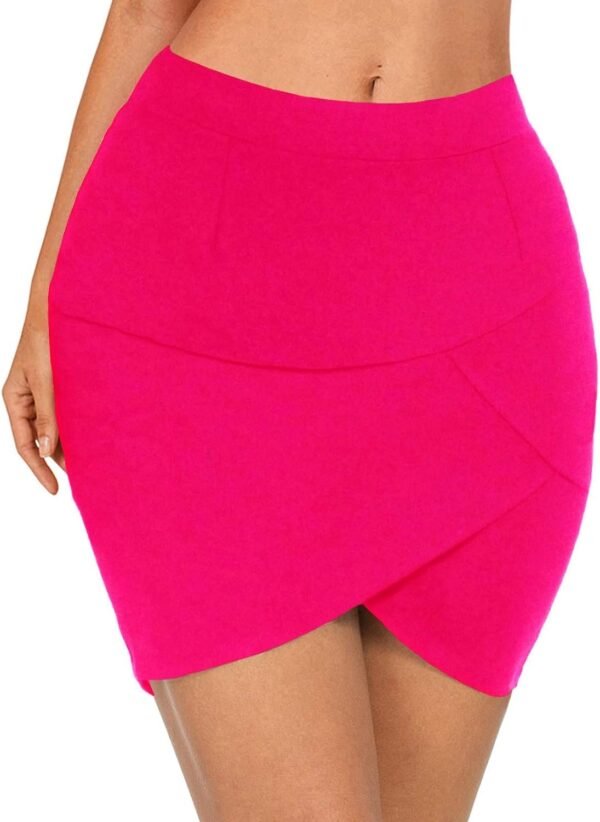 Women High Waisted Above The Knee Stretch Bodycon Slim Mini Pencil Skirt