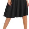 Women's Basic Elastic Waist A-line Solid Flared Midi Skirt