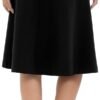 Women's A-Line Elastic High Waist Flare Work Midi Knee Length Stretchy Skirt