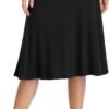 Women's Ruched Waist Stretchy Flared Yoga Skirt High Waist Midi Skirt for Women