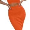 Women's Sexy Summer Outfits Bodycon Tank Top Midi Skirt 2 Piece Dress