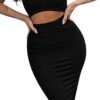 Women's Sexy Summer Outfits Bodycon Tank Top Midi Skirt 2 Piece Dress
