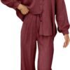Womens 2 Piece 2024 Spring Clothes Fashion Outfits Two Piece Matching Wide Leg Palazzo Pants Sets Tracksuit Clothes