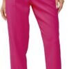 Women's High Waisted Business Trousers Straight Leg Pleated Office Slacks Pants