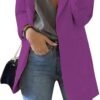 Women's Business Casual Outfits Open Front Long Sleeve Lapel Fashion Lightweight Solid Color Blazers with Pockets