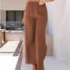 Womens Wide Leg Linen Pants Summer Beach Palazzo Lounge Trousers Casual Fashion Plus Size Vacation Clothes for Women