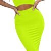 Women's Sexy Summer Outfits Bodycon Tank Top Midi Skirt 2 Piece Dress