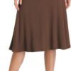 Women's Ruched Waist Stretchy Flared Yoga Skirt High Waist Midi Skirt for Women