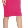 Women's Elastic Waist Stretch Bodycon Midi Pencil Skirt