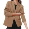 Womens Casual Business Fashion Blazer Work Professional Buttons Suit Jacket with Pockets