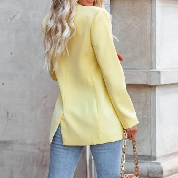 Womens Casual Blazers Button Lapel Long Sleeve Cardigan Work Office Fashion Suit Blazer Jackets with Pockets