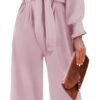 Rompers for Women Dressy Spring Summer Tie Knot Front Sexy V Neck Jumpsuits