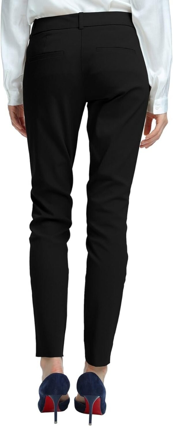 Women's Straight Pants Stretch Slim Skinny Solid Trousers Casual Business Office