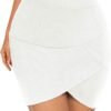 Women High Waisted Above The Knee Stretch Bodycon Slim Mini Pencil Skirt