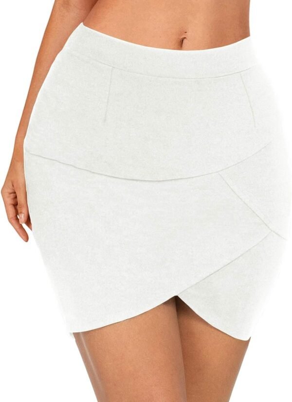 Women High Waisted Above The Knee Stretch Bodycon Slim Mini Pencil Skirt