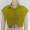 2024 Women's Summer Cute Button Down Shirts Crop Tops Fashion Lapel Cap Sleeves Blouse Trendy Streetwear