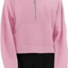 61bAFdfhyvL._AC_SL1500.jpg Womens Zip Up Sweatshirts Fleece Lined Collar Crop Hoodie Casual Cotton Long Sleeve Tops with Thumb Hole