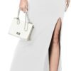 Women's Vintage High Waist Bodycon Split Maxi Skirt