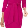 Womens Front Zipper Tie Waist Slim Work Business Office Bodycon Pencil Dress