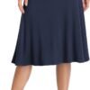 Women's Ruched Waist Stretchy Flared Yoga Skirt High Waist Midi Skirt for Women