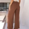 Womens Wide Leg Linen Pants Summer Beach Palazzo Lounge Trousers Casual Fashion Plus Size Vacation Clothes for Women