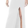 Women's Vintage High Waist Bodycon Split Maxi Skirt