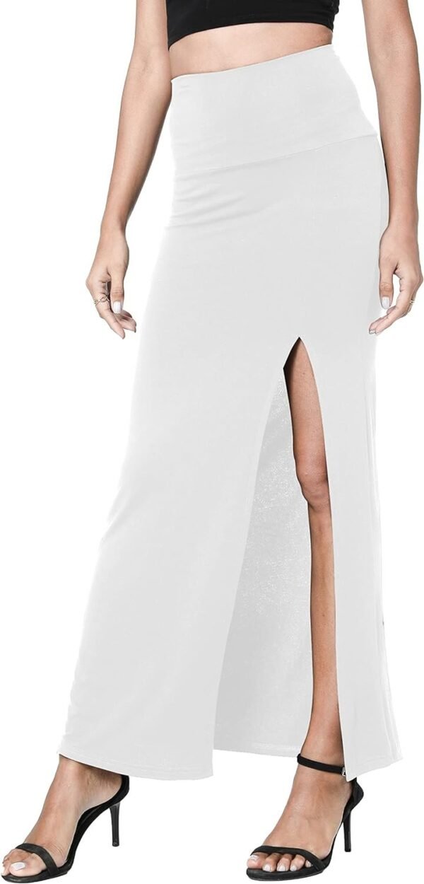 Women's Vintage High Waist Bodycon Split Maxi Skirt