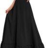 Women Plus Size Maxi Skirt Vintage High Waist Long Skirt with Pockets