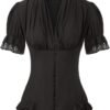 Scarlet Darkness Women's Medieval Shirt with Lace Gothic Shirt