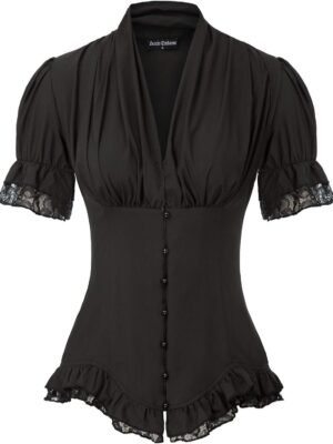 Scarlet Darkness Women's Medieval Shirt with Lace Gothic Shirt