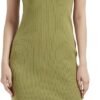 Women's Sleeveless Sweater Dress Knit Slim V Neck Bodycon Midi Stretchable Elasticity Slim Fits
