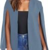 Womens Cape Blazer Split Sleeve Open Front Casual Jacket Coat Workwear