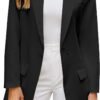 2023 Blazers for Women Business Casual Outfits Fashion Dressy Long Suit Jacket Office Belted Blazer Dress Work