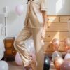 Silk Pajama Set for Women Satin Short Sleeve Sleepwear Button Down Loungewear 2 Piece Pj Sets