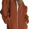 Women's Cute Hoodies Teen Girl Fall Jacket Oversized Sweatshirts Casual Drawstring Clothes Zip Up Y2K Hoodie with Pocket