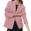 Womens Casual Business Fashion Blazer Work Professional Buttons Suit Jacket with Pockets