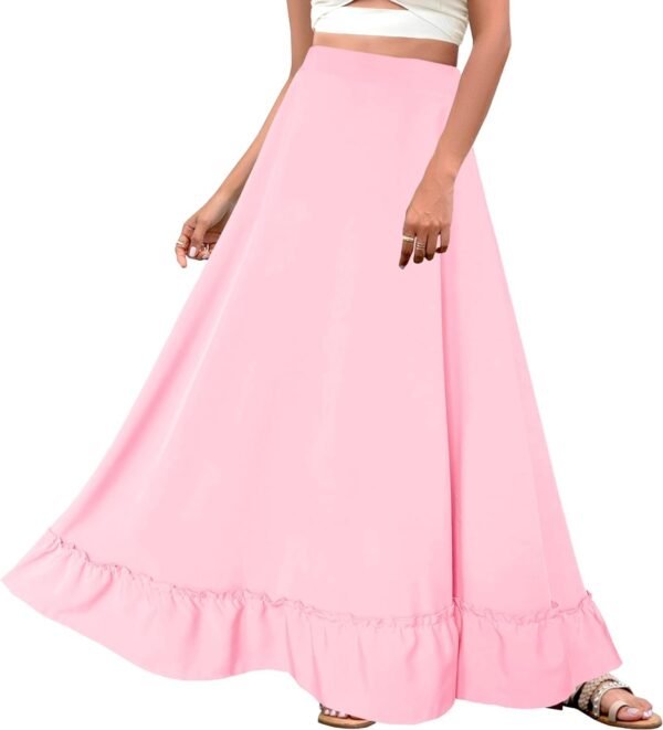 Women Plus Size Maxi Skirt Vintage High Waist Long Skirt with Pockets