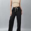 Women's 2024 Lounge Sets 2 Piece Summer Outfits Ribbed Crop Tank Tops Elastic High Waist Wide Leg Pants Matching Set