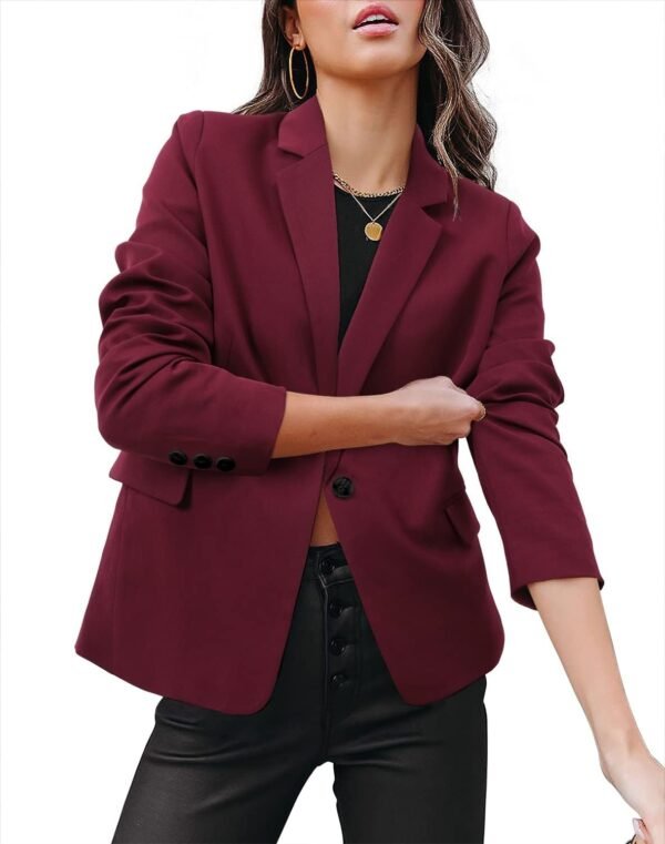 Womens Casual Business Fashion Blazer Work Professional Buttons Suit Jacket with Pockets