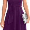 Womens 2024 Elegant Ruffle Sleeve Flared A Line Swing Casual Party Cocktail Dresses