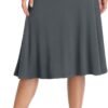 Women's Ruched Waist Stretchy Flared Yoga Skirt High Waist Midi Skirt for Women