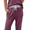 Lounge Sets For Women Two Piece Outfits Loungewear Short Sleeve Crewneck Jogger Pajama Set and Sweatpants Tracksuit