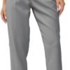 Women's High Waisted Business Trousers Straight Leg Pleated Office Slacks Pants