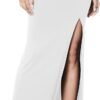 Women's Vintage High Waist Bodycon Split Maxi Skirt