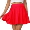 Women's Casual Basic Versatile Flared Pleated Mini Skater Skirt with Shorts
